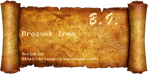 Brozsek Irma névjegykártya