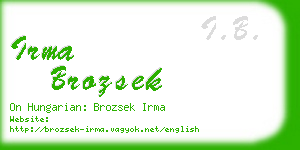 irma brozsek business card